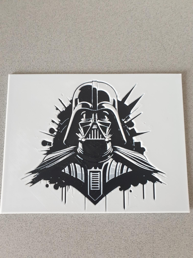 Plaque Deco Dark Vador noir et blanc