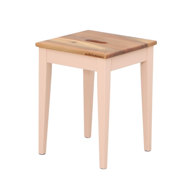 UNIK Nussbaum Hocker altrosa