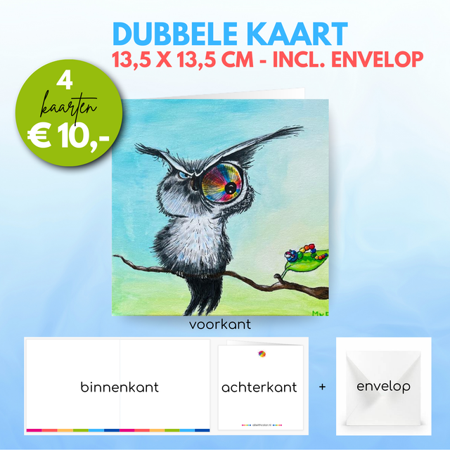 Uil en rups | Dubbele kaart incl. envelop