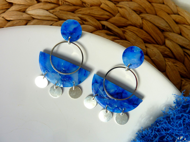 Boucles d'oreilles demi-rond - Constellation étincelante