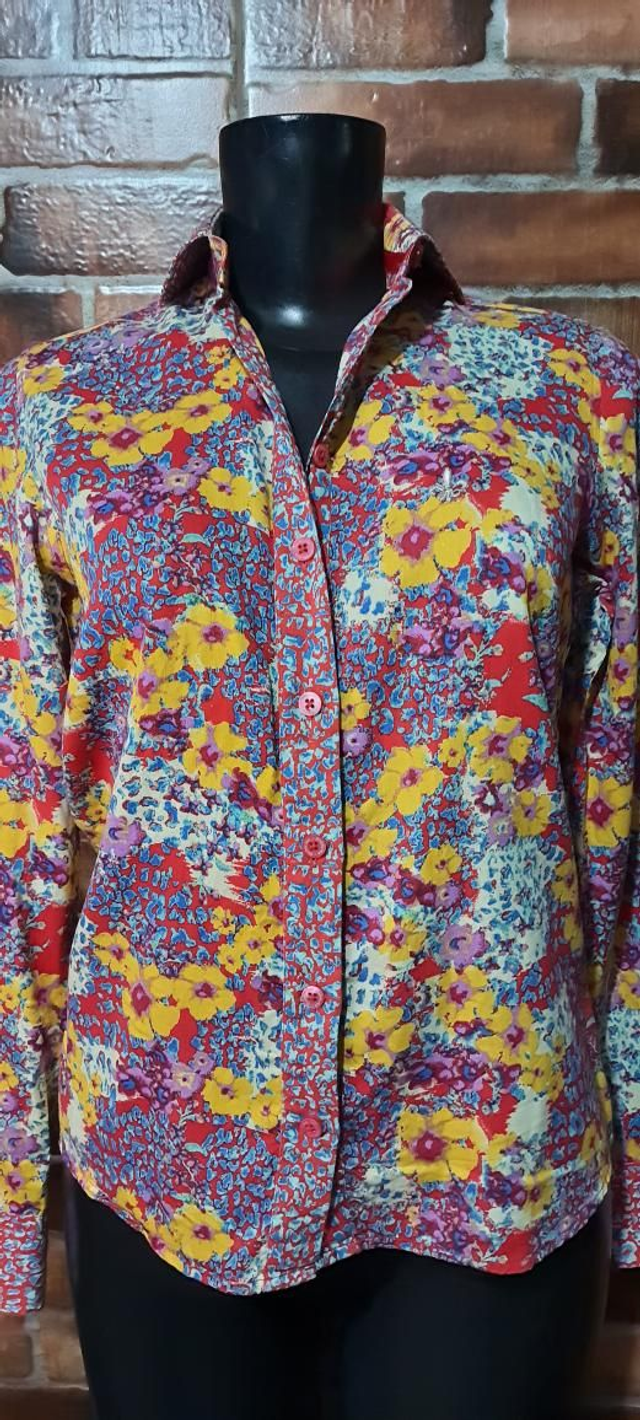 Blusa Social Estampada Florada, T/36