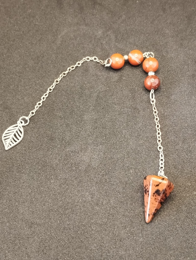 Pendule obsidienne acajou