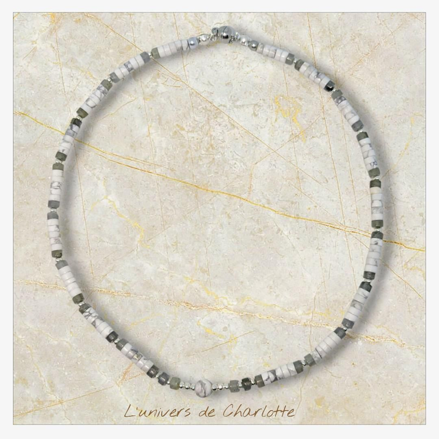 Collier "Howlite & Labradorite" heichi CH-5