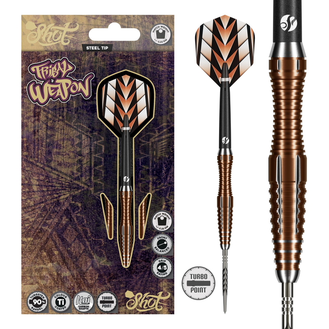 Shot Tribal Weapon Series 1 Steeldarts 90% Tungsten Turbo Points