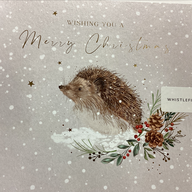 Christmas Open Whistlefish- Wishing you a merry Christmas (Hedgehog)