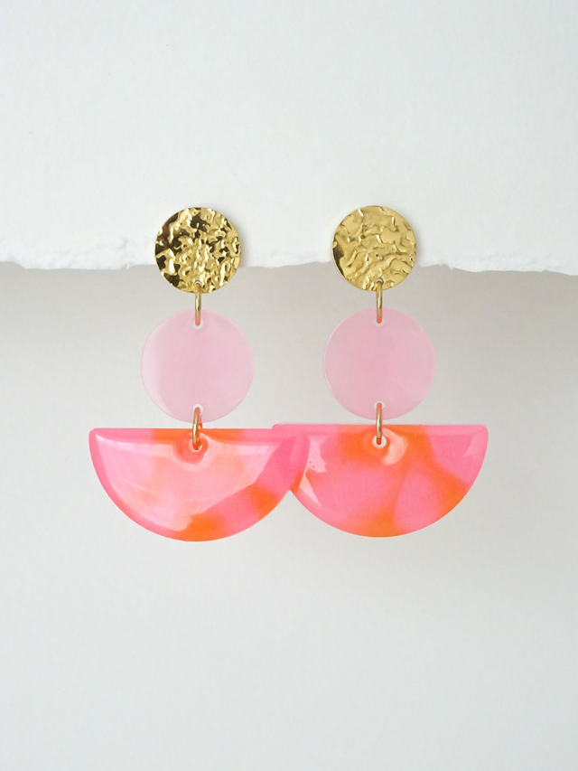 Cascade : Orange &amp; rose, puce doré