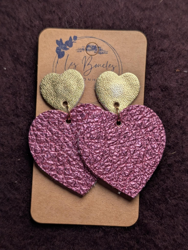 Boucles d'oreilles Louise rose doré lo012