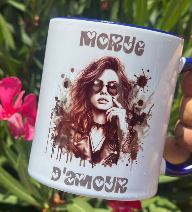 Mug morue d’amour - anse noire - cadeau humoristique