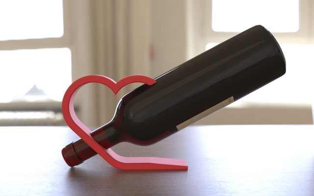 Suporte Garrafa de Vinho Coração