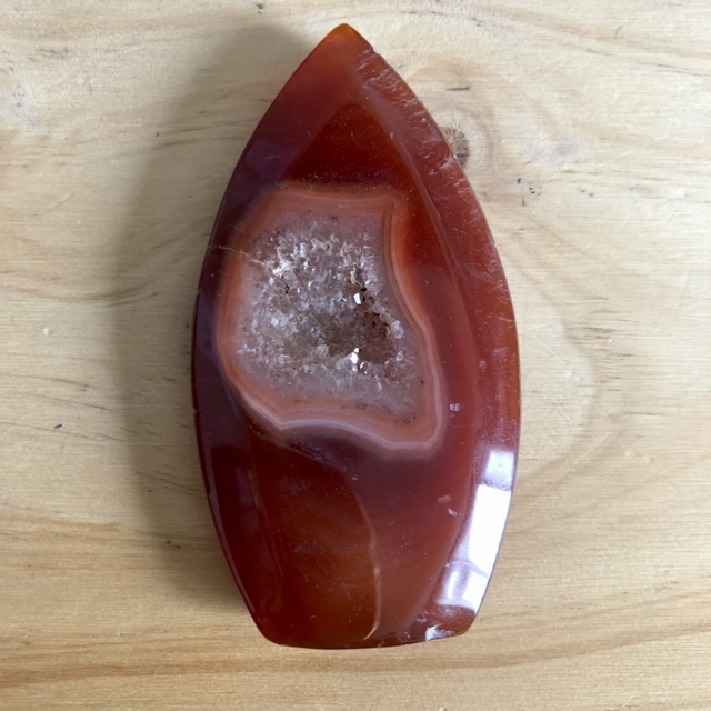 Cornaline tranche cristallisée AA 