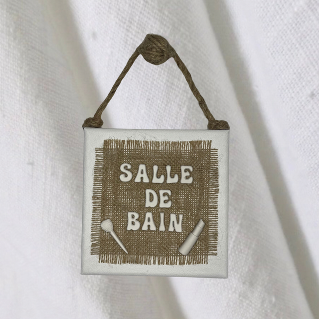 Plaque de porte salle de bain 