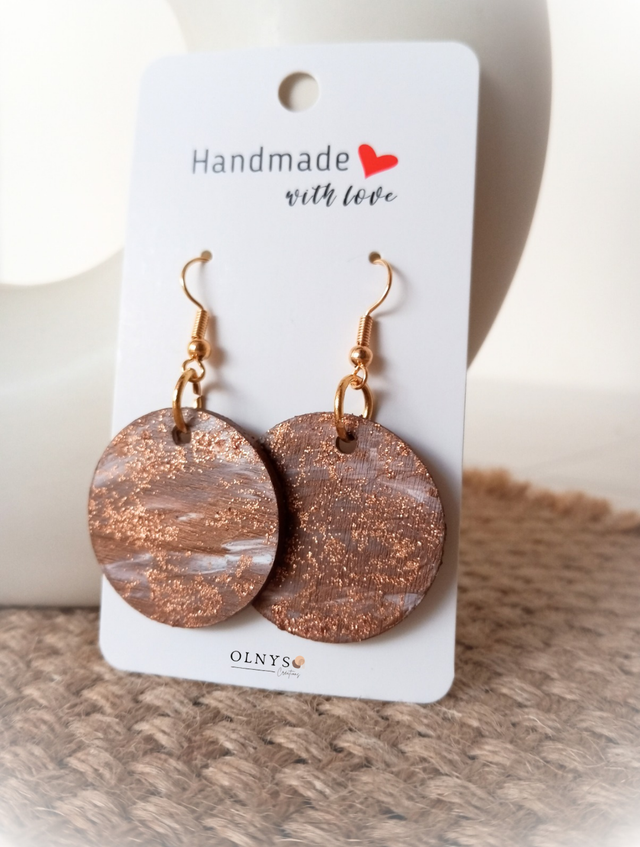 Boucles d'oreilles Ronde en bois