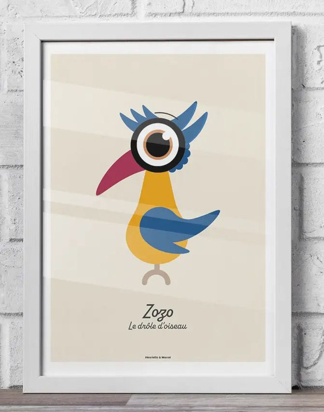 30 - Affiche enfant oiseau