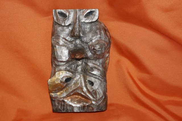 Holzskulptur farbig gefasst, Wendegesicht