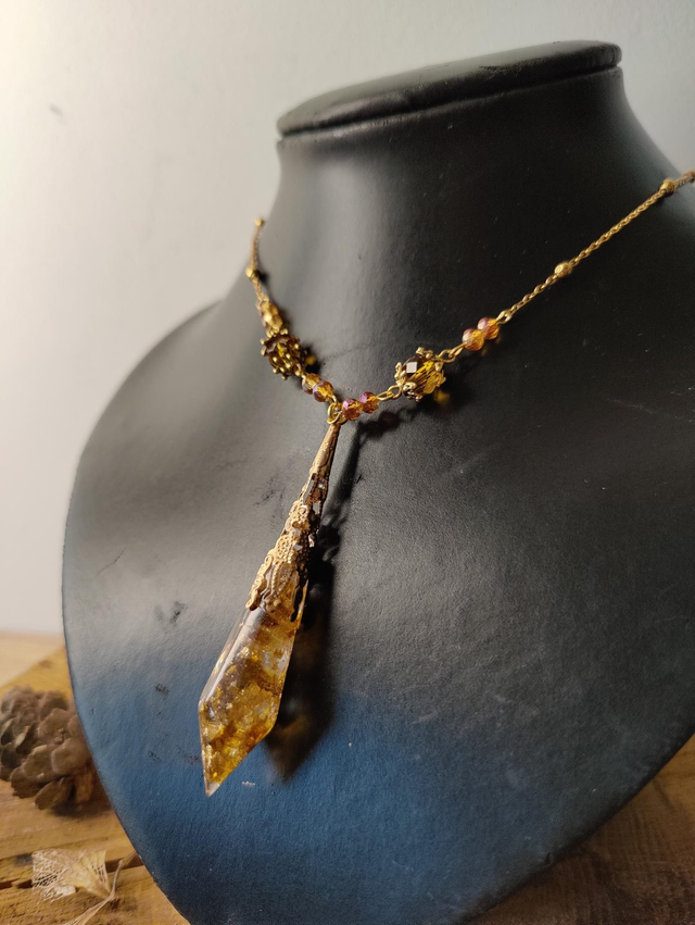 Collier Antre Lumières Antique, Organza et perles