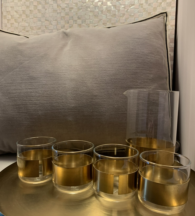 SERAX Edelstahltablett L Gold by Bea Mombers