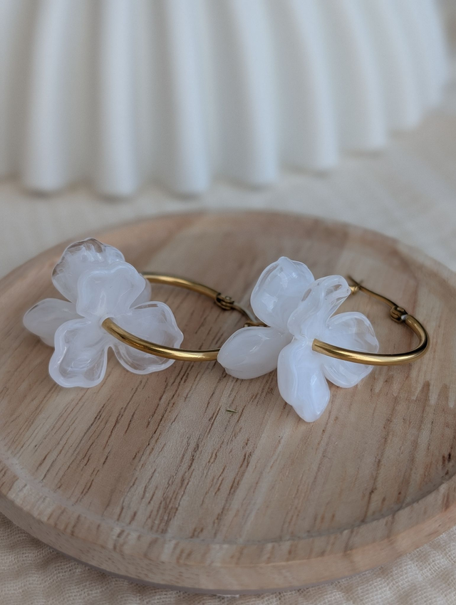 Créoles ROSALIE courtes blanc