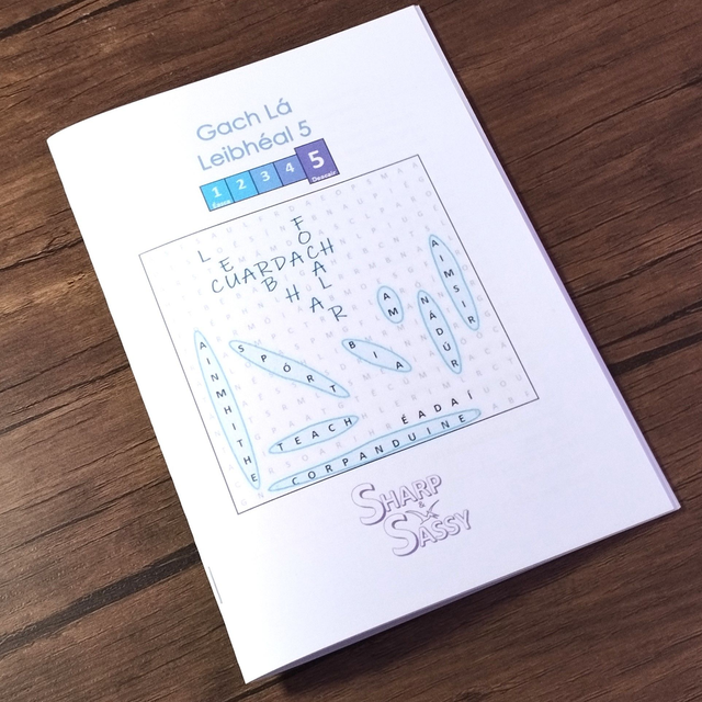 Leabhar Cuardach Focal (Leibhéal 5) - Crossword Book