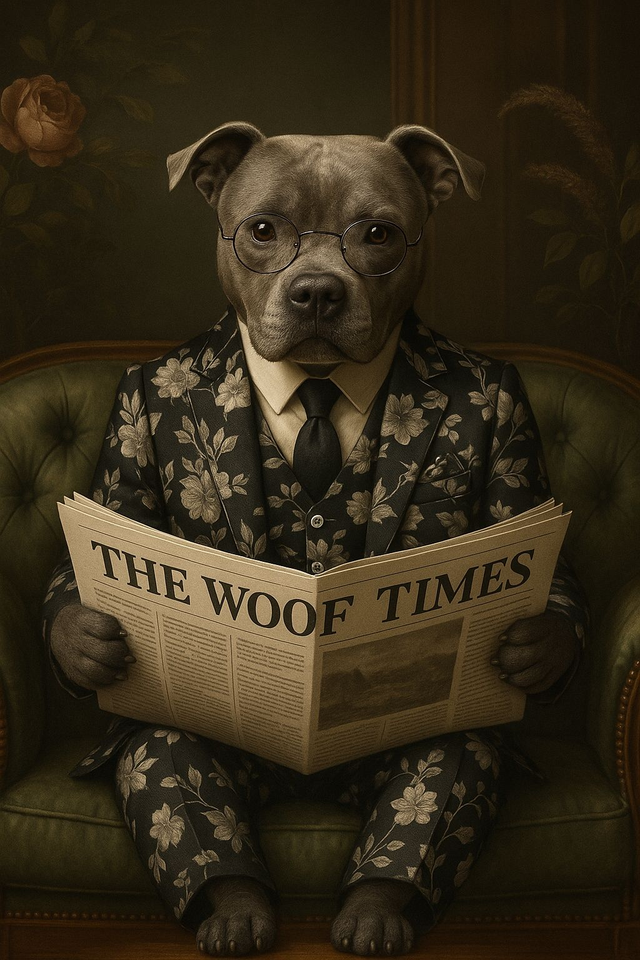 Staffie Dapper Dog Framed Canvas Picture