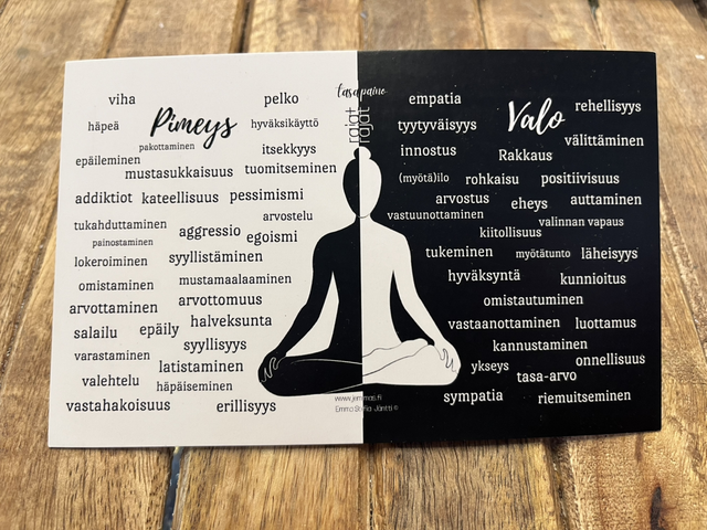 Valo/varjo postikortti 