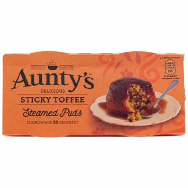 Aunty's  - Sticky Toffee - twin pack steamed puddings 2 x 95g