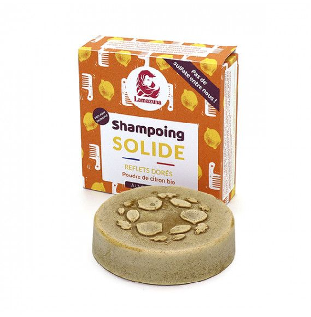 Lamazuna - Shampoing solide - Reflets dorés - Poudre de citron bio