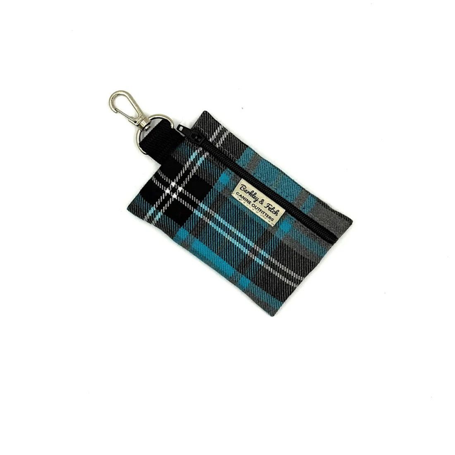 Barkley &amp; Fetch - Turquoise &amp; Grey Poop Bag Holder