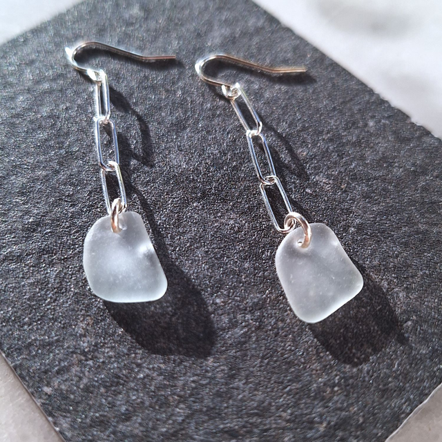 Bocca Blanc - boucles d'oreilles de plage en argent (longues)