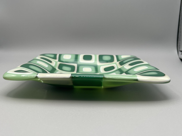 Green and Cream Stacked Effect Decrotive Dish