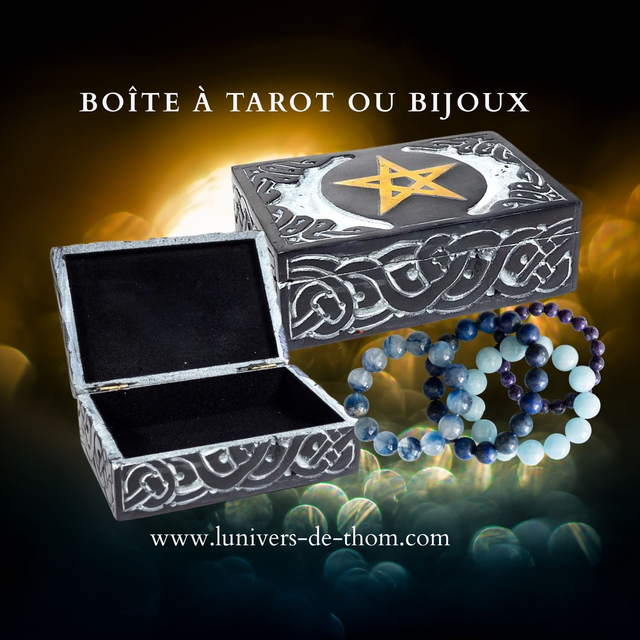 Boîte pour tarots en pierre à savon Pentacle 15x10 cm