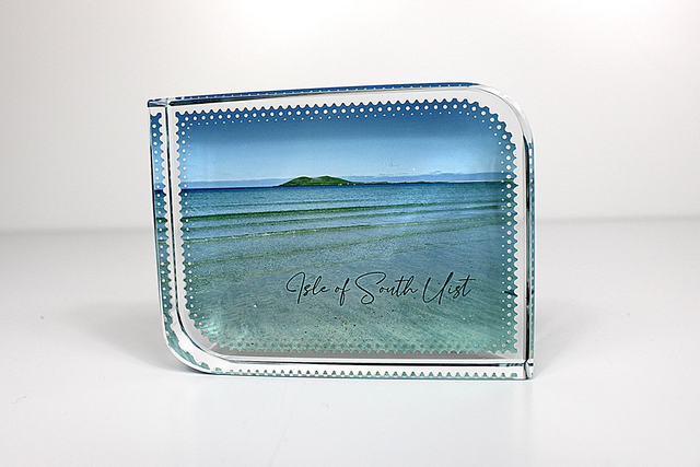 Isle of South Uist, Orosay Hill. Glass Block