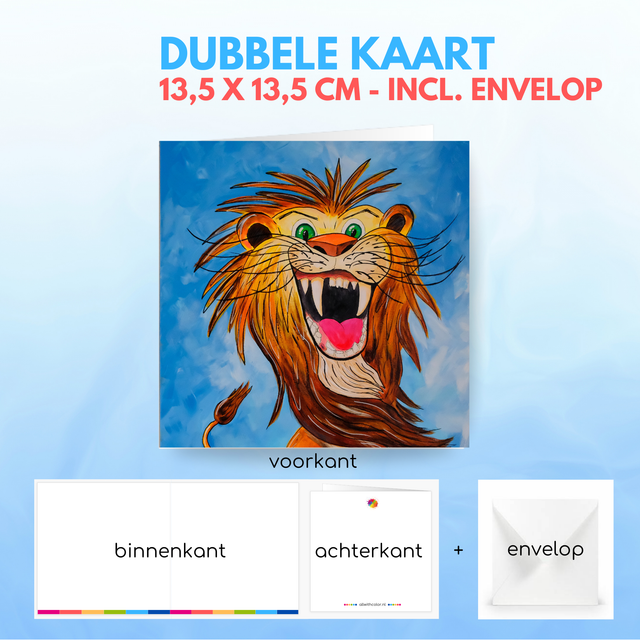 Leeuw | Dubbele kaart incl. envelop