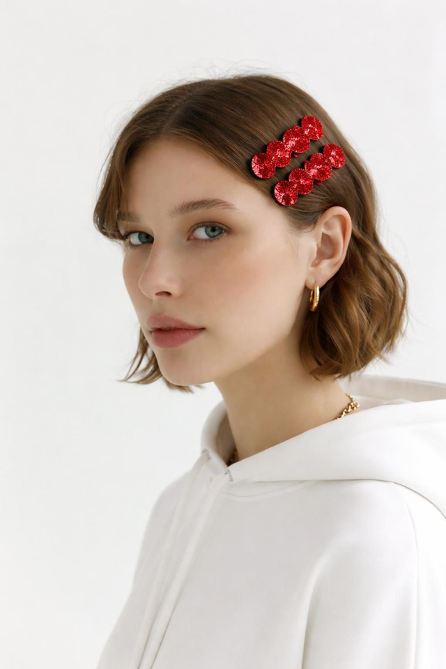 Duo barrettes-Collection capsule rouge passion 
