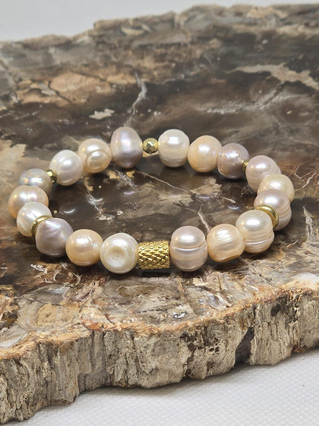 Bracelet Perle de culture d'eau douce multicolore 1 cm 