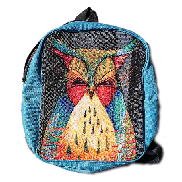 PLECAK z Tkaniny z Tureckim Motywem SOWA 35x28x10