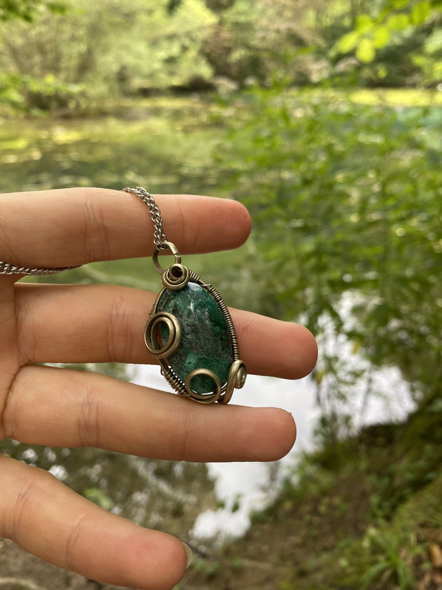 Wire Wrapped peruanischer Chrysocolla