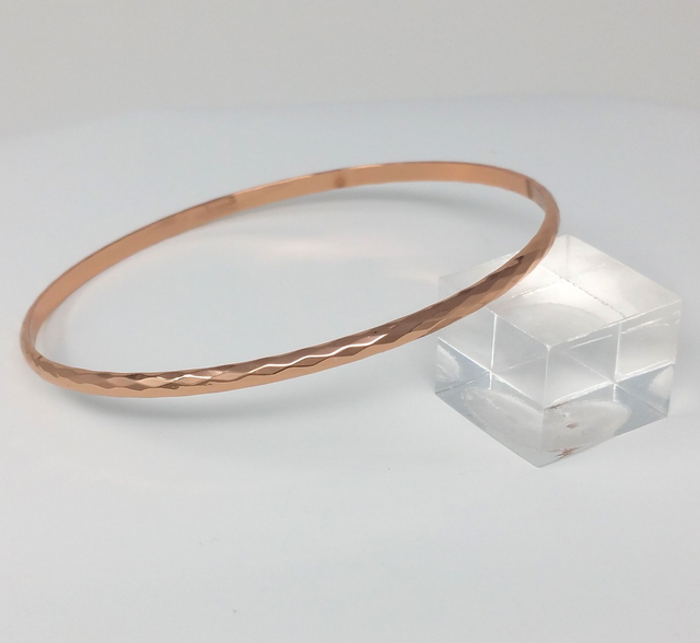 BRACELET PLAT FACETTE DORE ROSE BJD0804 