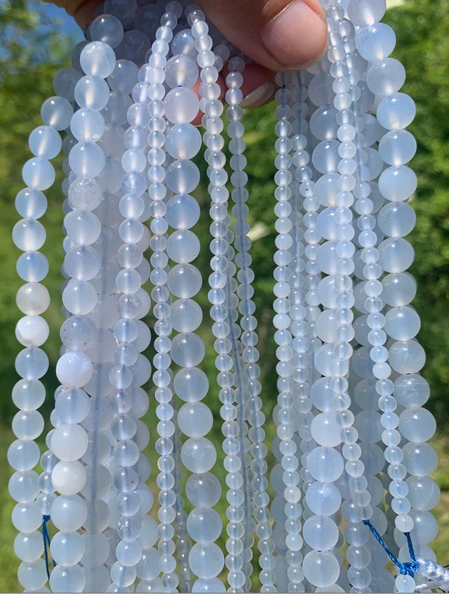 Bracelet - Calcédoine bleue