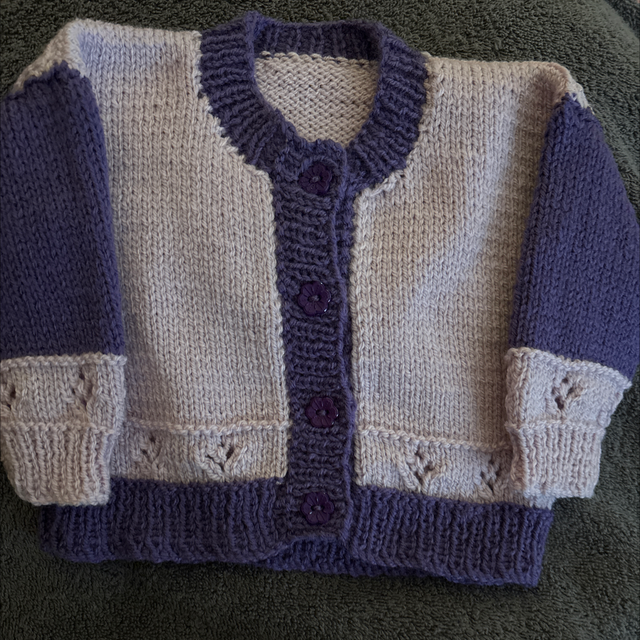 Two tone purple cardigan 3-6months 