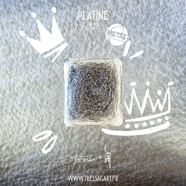 TRESSAG&#039;ART - AQUARELLE ARTISANALE - 002 PLATINE - METAL - TR000002