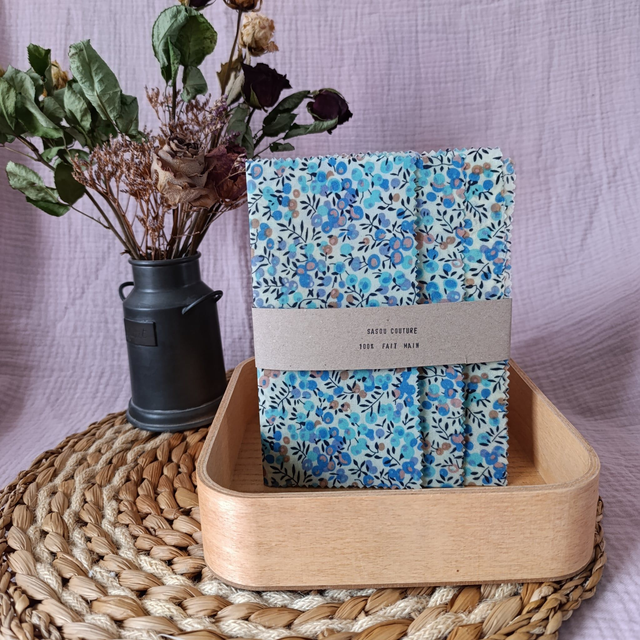 Trio Bee-Wraps Liberty Bleu Ciel