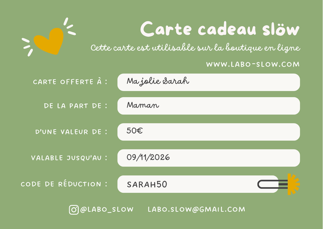 Carte Cadeau • 50€