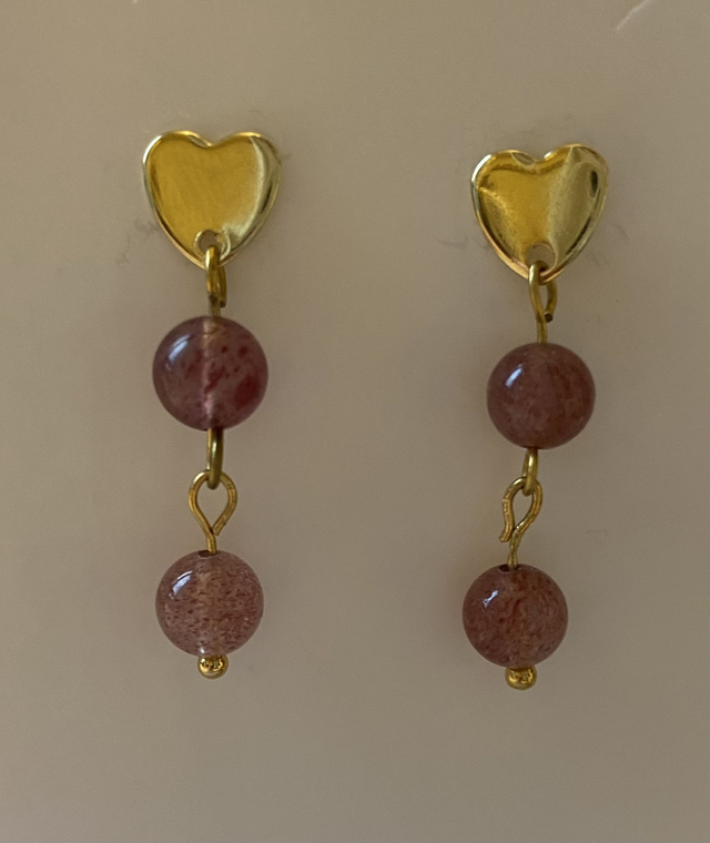 Puces Duo Quartz Fraise - Création 