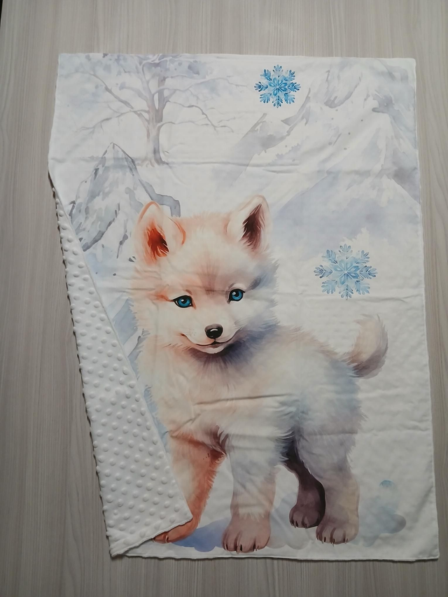 Couverture loup blanc