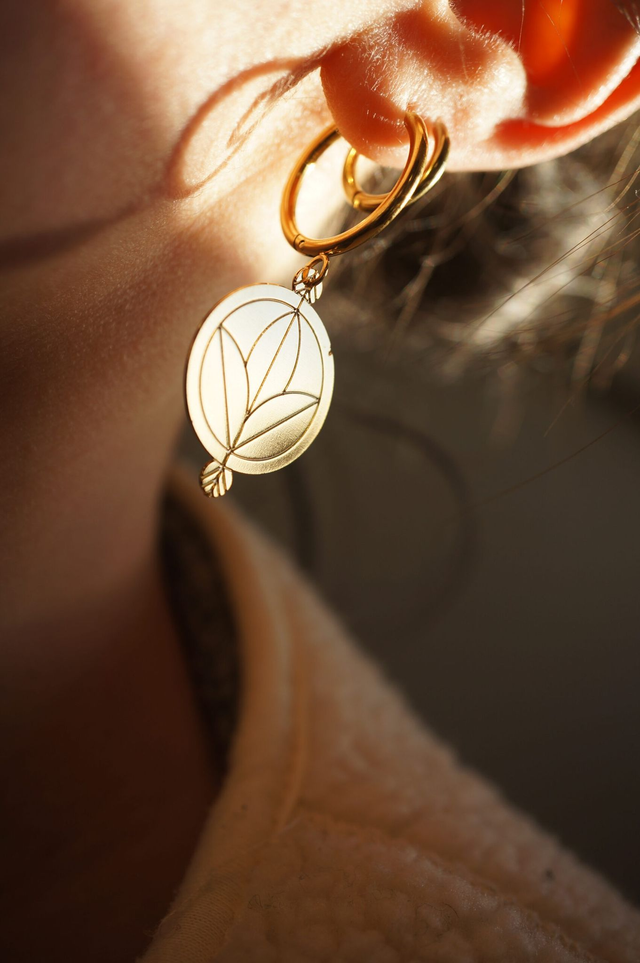 Boucles à 34€ Bois / Plexiglas / Laiton doré or