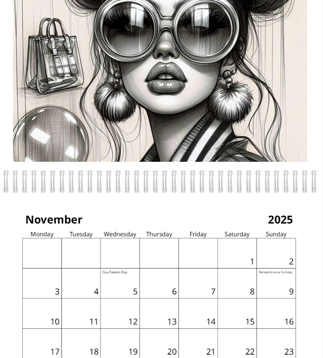 Retro SNOWBUNNIES 2025 CALENDAR 