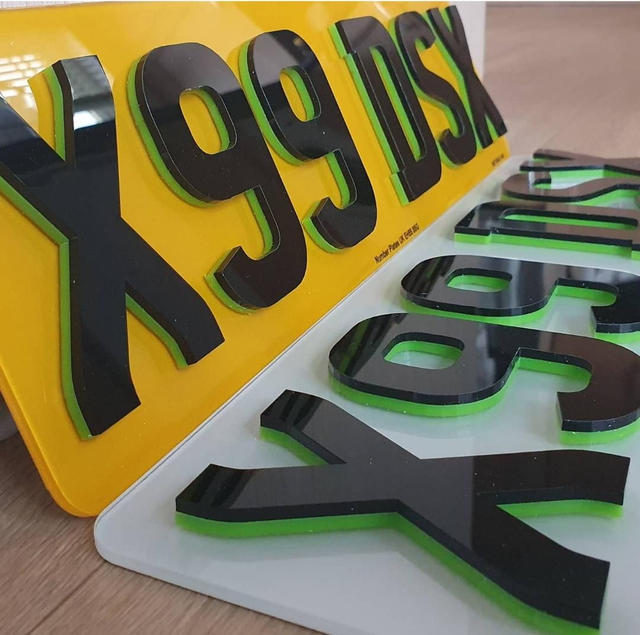 6mm Green &amp; Black 4D Laser Cut