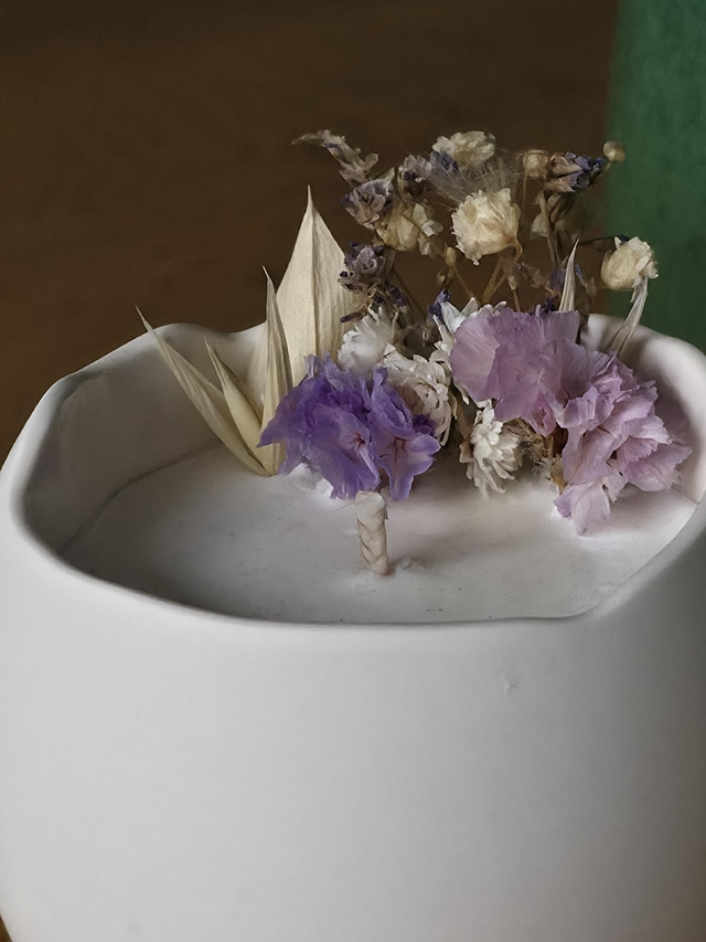 Bougie fleurie mimosa