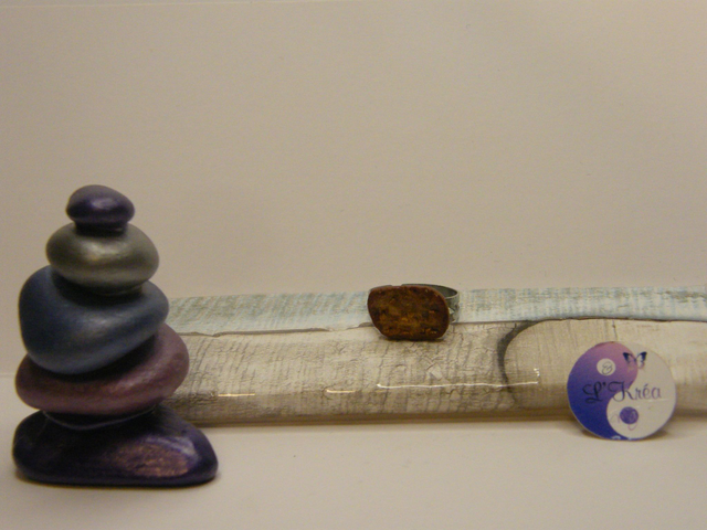 Rectangle arrondi Marron/Doré Horizontal