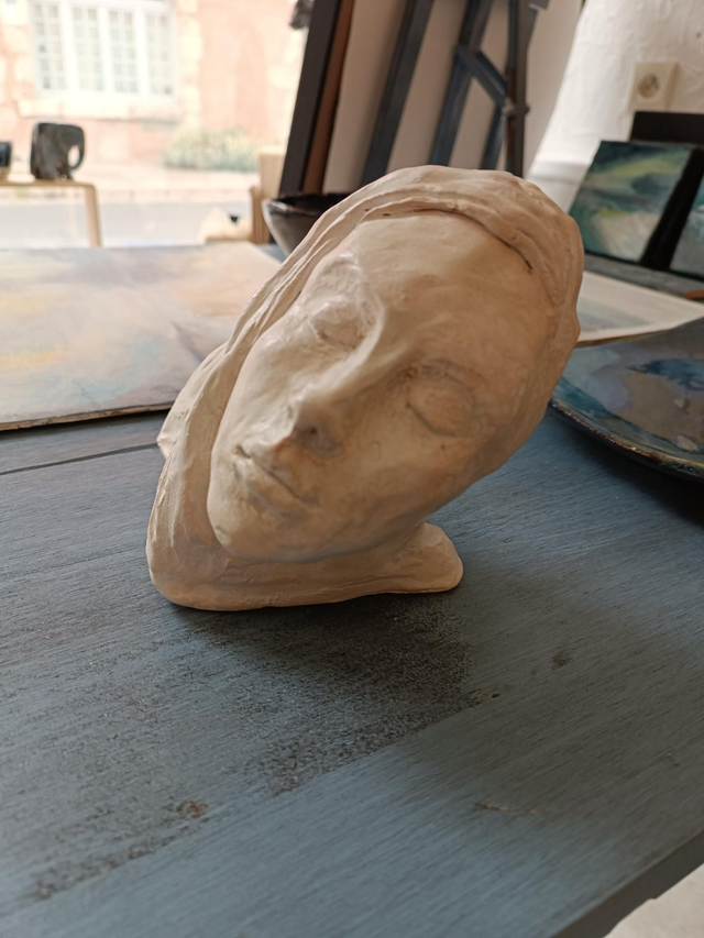 Sculpture visage patine